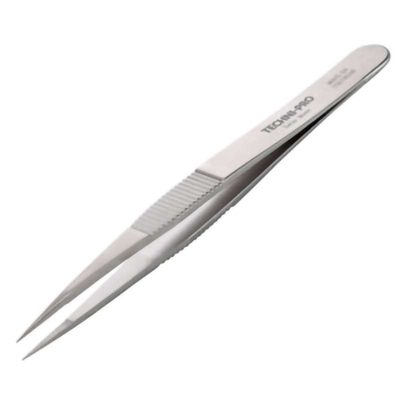 Mini Tweezers, Style M00D, Anti-Acid/Anti-Mag, SS, Fine, Sharp, Serrated, 3.5"